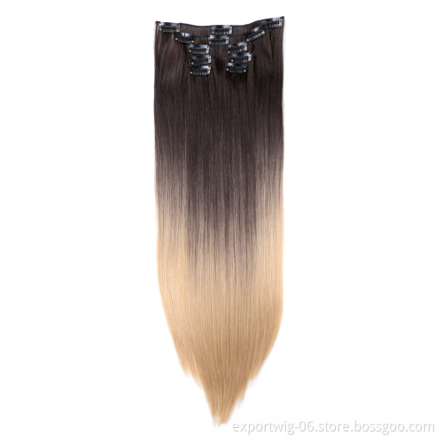 Soft Braids 22 inch Straight Hair pieces Synthetic Braid Hair Clip in Hair Extensions Attachment